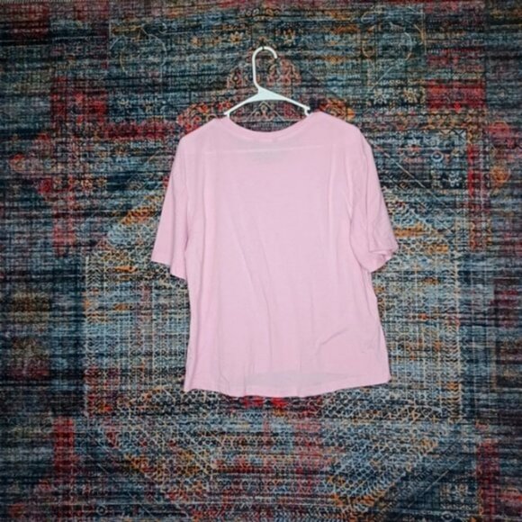 bebe sport womens pink stripe logo boxy tee XL NWT - Picture 2 of 4